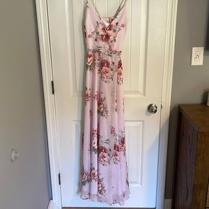 Lulu’s Pink Floral Wrap Dress